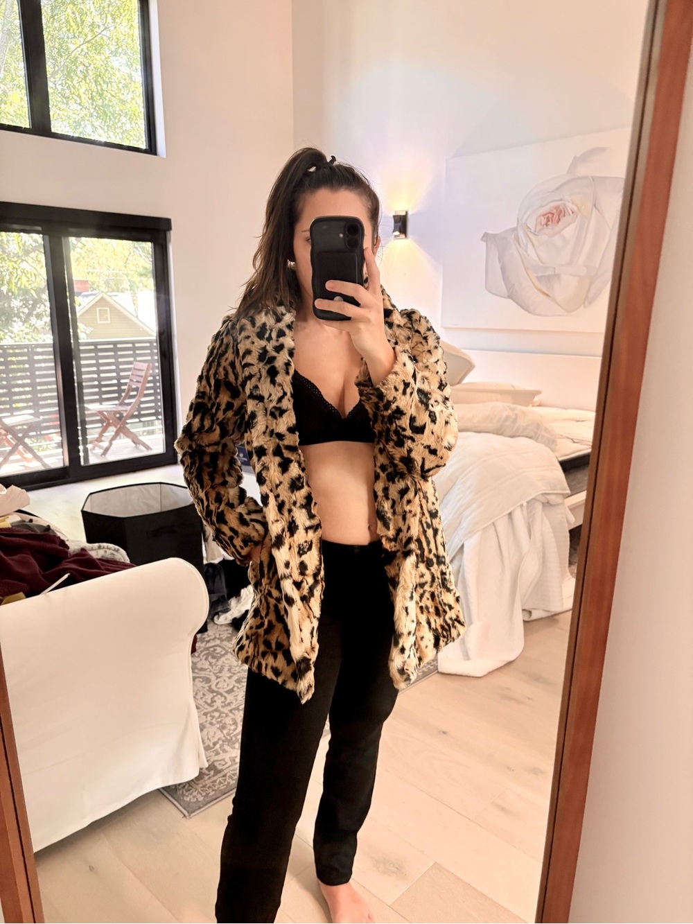 Velvet by Graham & Spencer l Leopard Print Faux Fur Coat